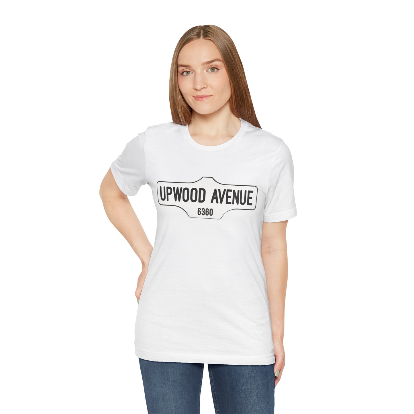 Upwood Avenue Sign Color Unisex Jersey Short Sleeve Tee