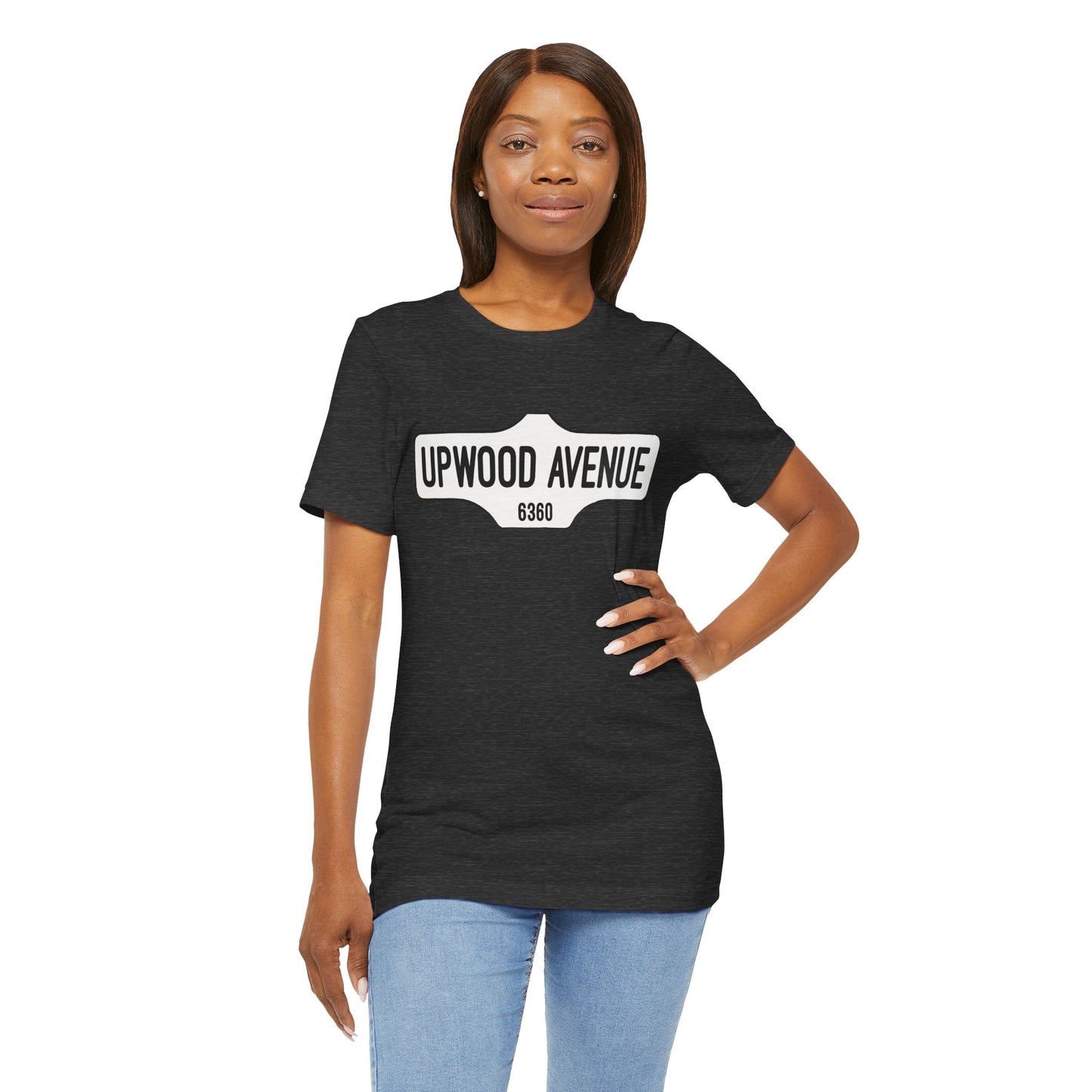 Upwood Avenue Sign Color Unisex Jersey Short Sleeve Tee