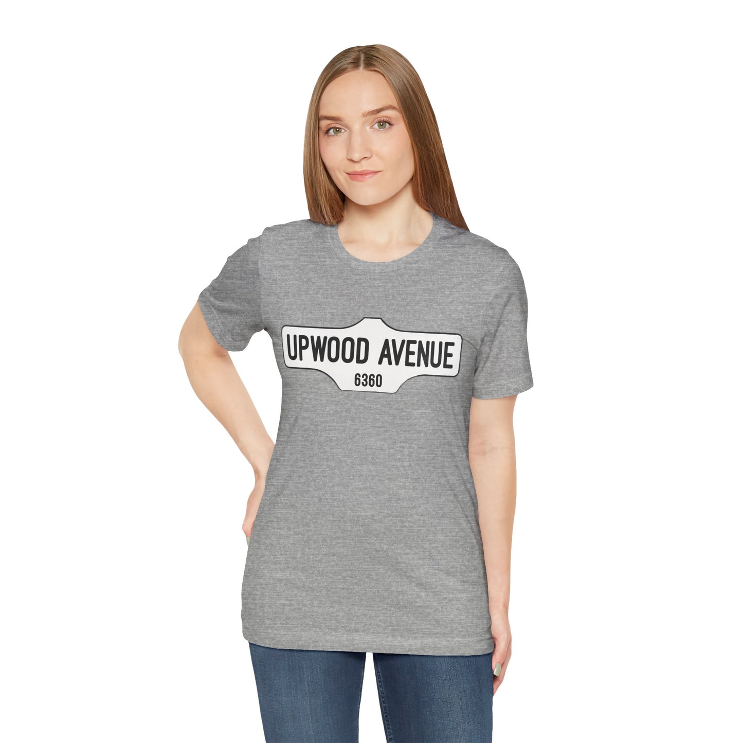 Upwood Avenue Sign Color Unisex Jersey Short Sleeve Tee