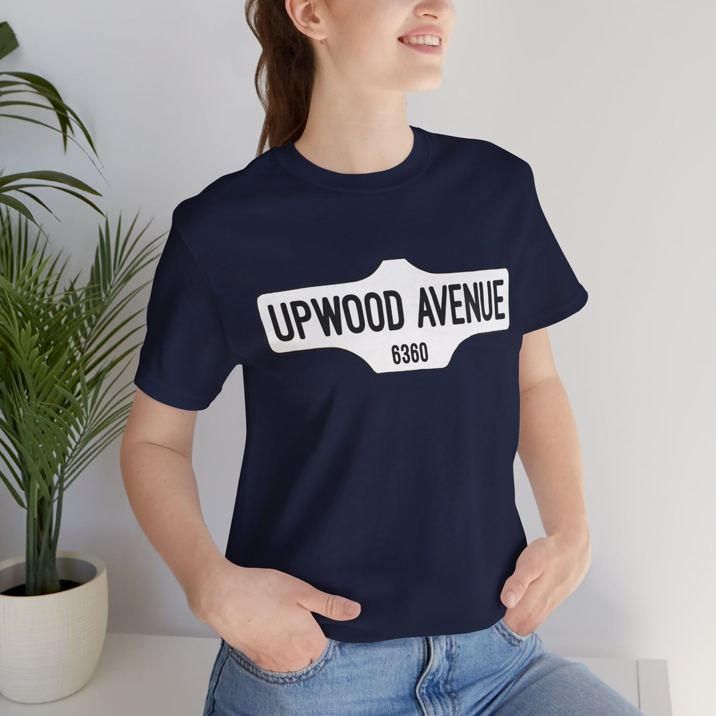 Upwood Avenue Sign Color Unisex Jersey Short Sleeve Tee